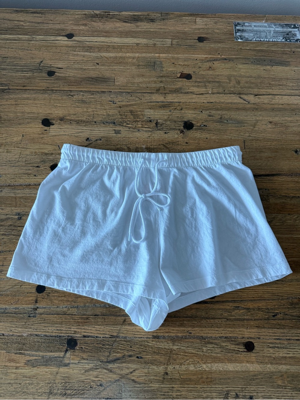 Victoria's Secret White Lounge Shorts with Logo Waistband